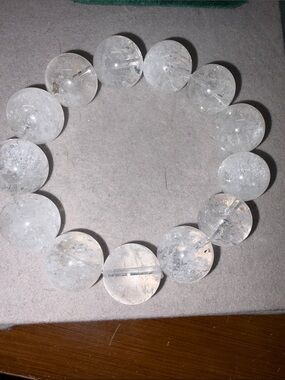 Icy Clear Quartz Beaded Stretch Bracelet - Women Jewelry
